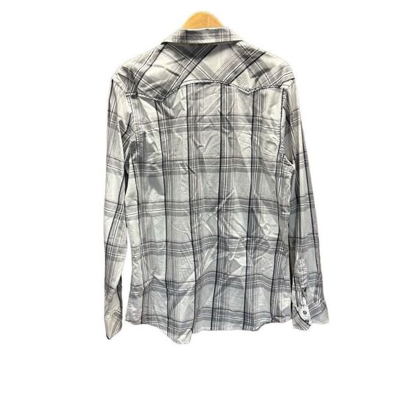 Current Black and White Plaid Pearl Button Western Extra Large (XL) - Picture 2 of 5